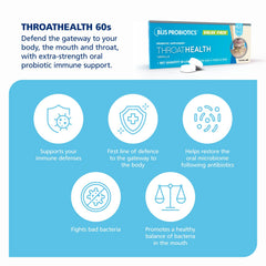 BLIS ThroatHealth 2.5B K12 lozenge close-up highlighting strong potency