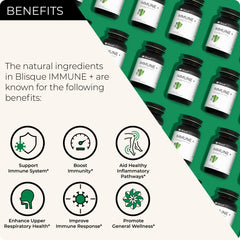 Blisque IMMUNE+ capsules close up showing vegan formula