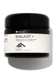 Blisque Shilajit resin bottle pour for easy daily energy support.