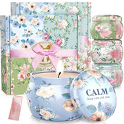 BlissfulOasis candles set four-fragrances for varied home ambiance.