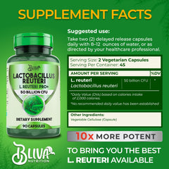 BLIVA Nutrition L Reuteri capsules close-up for convenient daily use