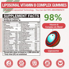 Blivsmlie B-complex gummies closeup highlights convenient vitamins for metabolism and vitality.