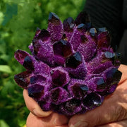 BLOCKv amethyst cluster close-up highlighting natural crystal points for calm energy