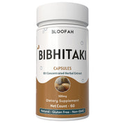 Bloofah Bibhitaki 500mg capsules in bottle for daily herbal support.