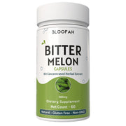 Bloofah bitter melon capsules 500mg bottle for daily herbal support.