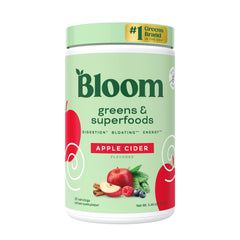 Bloom Nutrition greens powder with scoop-dip for easy daily greens boost.
