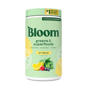 Bloom Nutrition Superfood Greens Powder bottle for easy daily greens boost.