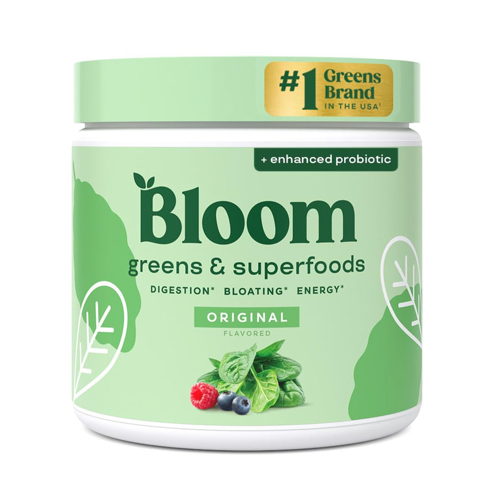 Bloom Nutrition greens powder scoop ready for daily greens.
