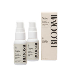 Bloomi Desire Body Oil bottle with fragrance-free formula for calming massages.