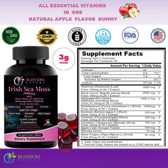 Blossom Nature ingredients label emphasizes natural, additive-free wellness