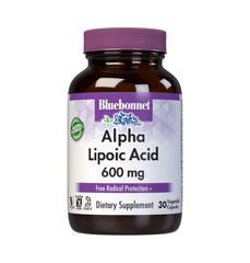 BlueBonnet Alpha Lipoic Acid 600mg bottle for daily antioxidant support.