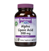 Bluebonnet Alpha Lipoic Acid bottle front image, vegan capsules for daily antioxidant support.