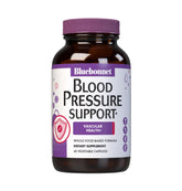BlueBonnet Blood Pressure Support bottle front with capsules for vascular wellness.