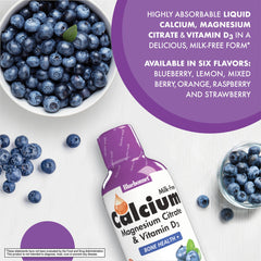 Bluebonnet Blueberry flavor label on bottle showing vitamin D3 content