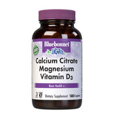 Bluebonnet Calcium Citrate Magnesium D3 bottle front indicates bone support potential.