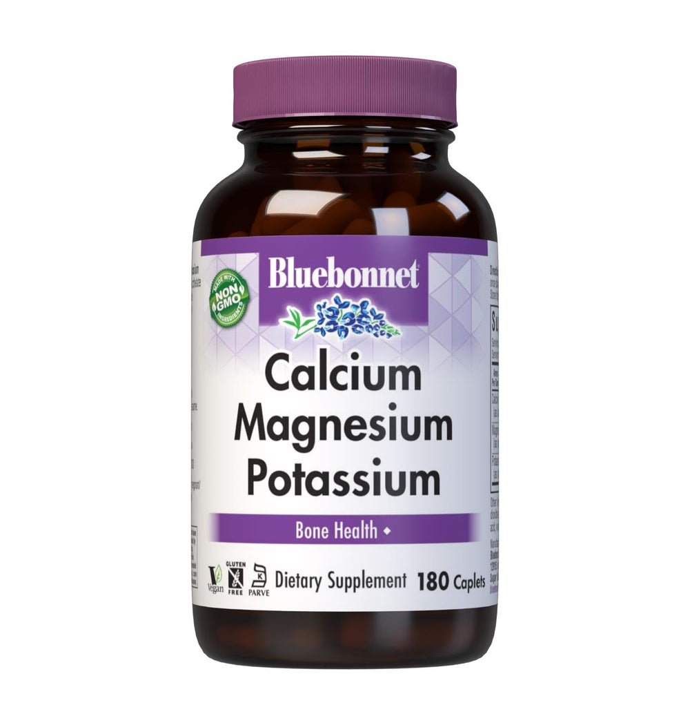Bluebonnet Calcium Magnesium Potassium bottle for daily bone support