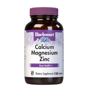 BlueBonnet calcium magnesium zinc plus vitamin d3 softgel bottle for daily bone support.