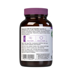 BlueBonnet CellularActive P-5-P 50mg nutrition label closeup confirms non-GMO and allergen-free ingredients