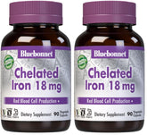 BlueBonnet chelated iron 18 mg bottle for gentle daily iron support