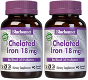 BlueBonnet chelated iron 18 mg bottle for gentle daily iron support