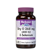 BlueBonnet Dry E-400 IU Plus Selenium capsules bottle shows antioxidant support potential.