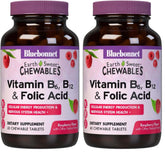 BlueBonnet Earth Sweet B6 B12 Folic Acid chewables bottle for energy and focus