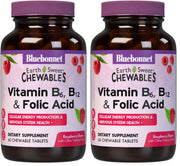 BlueBonnet Earth Sweet B6 B12 Folic Acid chewables bottle for energy and focus