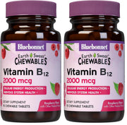 BlueBonnet Earth Sweet Vitamin B12 bottle on table for easy daily dosing