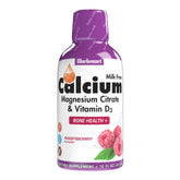 Bluebonnet liquid calcium bottle with raspberry flavor for easy daily intake