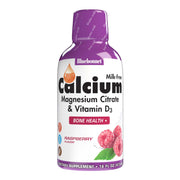Bluebonnet liquid calcium bottle with raspberry flavor for easy daily intake