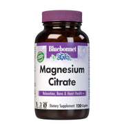 BlueBonnet Magnesium Citrate caplets bottle pour for steady energy and calm.