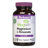 BlueBonnet Magtein bottle with 90 vegan capsules for daily brain health support.