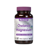 BlueBonnet Nutrition Albion chelated magnesium capsules, 120-count bottle for daily wellness.