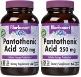 BlueBonnet Pantothenic Acid bottle with label highlighting vegan and non-GMO features