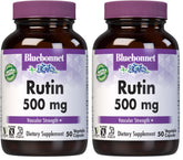 BlueBonnet Rutin 500mg bottle promotes vascular support with premium packaging.