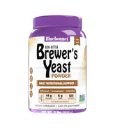 BlueBonnet Super Earth Brewers Yeast Powder canister on shelf, vegan and non-GMO.
