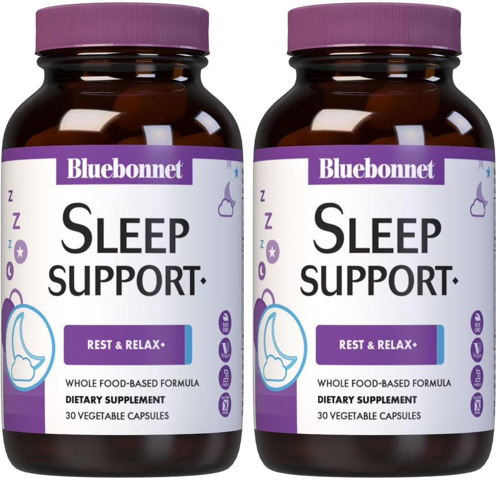 BlueBonnet Targeted Choice Sleep bottle with vegan rest-support capsules.
