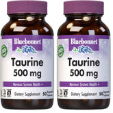 BlueBonnet Taurine 500 mg bottle for daily vegan supplementation.