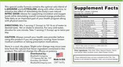 BlueEarth L-Arginine Peach Lemonade scoop ready for easy mixing