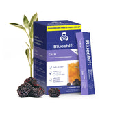 Blueshift Stress Relief Blackberry Sage stick pack ready to mix for calming moments.