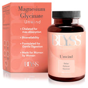 BLYSS Magnesium Bisglycinate capsules bottle for gentle absorption.