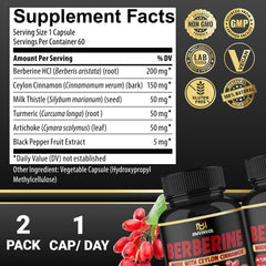 BMVINVOL Berberine capsules close-up, convenient daily intake.