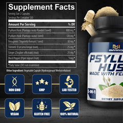 BMVINVOL blend of fenugreek, turmeric, ginger, and black pepper capsules for gut health.