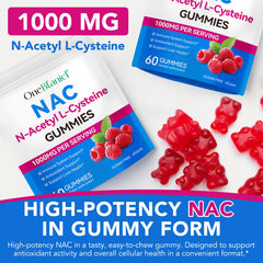 bnHUlMXw NAC Gummies strawberry flavor label for everyday use.