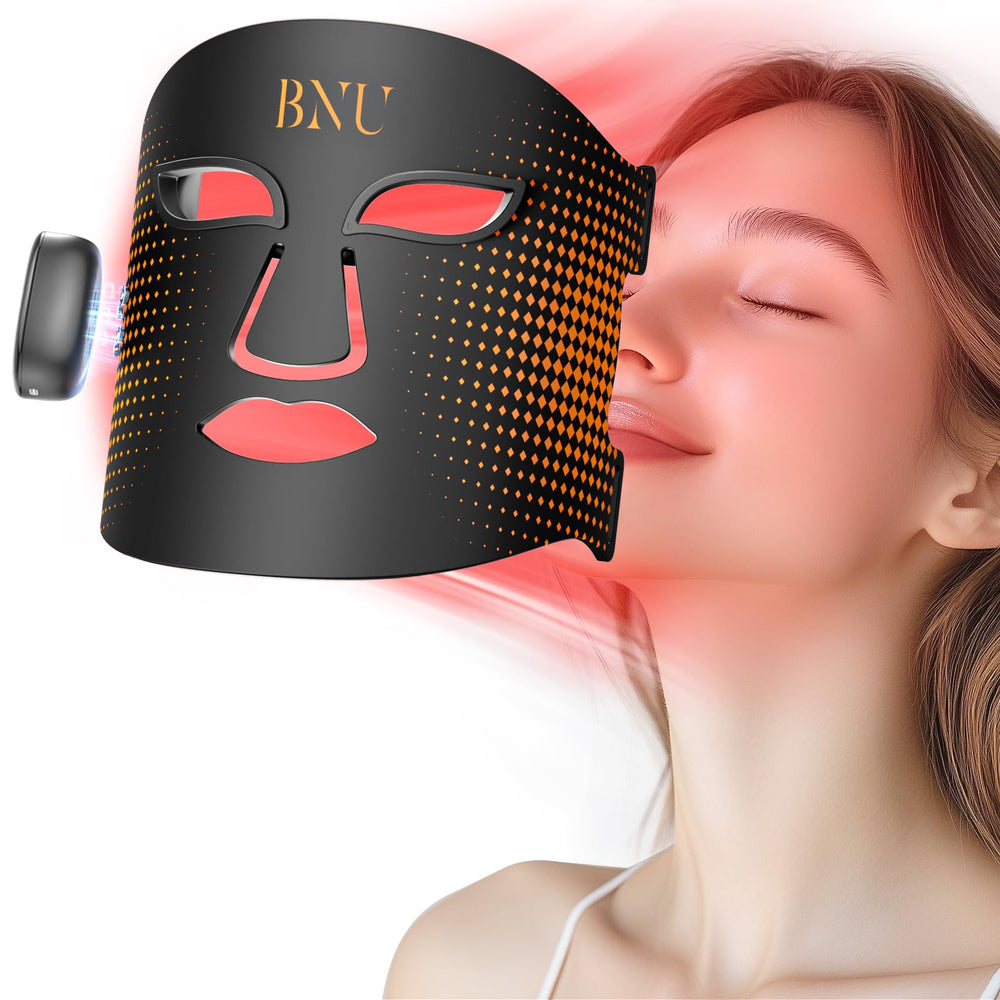 BNU wireless LED face mask with 400 LEDs providing broad facial coverage for therapy.