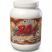 BOA Isolate Chocolate Peanut Butter bottle pour shows smooth blend for post-workout refresh