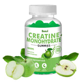 Boasi Creatine Monohydrate Gummies bottle front with 90 capsules for 45 servings, supports energy during workouts.
