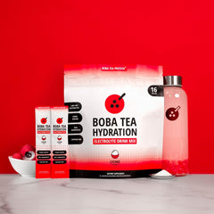 Boba Tea Protein lychee stick packets for on-the-go hydration