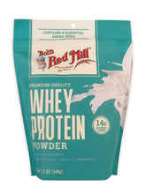 Bob's Red Mill all natural whey protein powder bottle front, ideal for smoothies