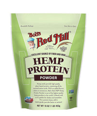 Bob's Red Mill hemp protein powder bottle pour for quick plant-based shakes